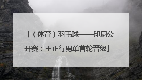 （体育）羽毛球——印尼公开赛：王正行男单首轮晋级