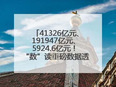 41326亿元、191947亿元、5924.6亿元！“数”读重磅数据透视经济韧性与活力