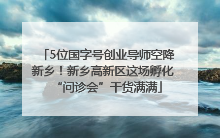 5位国字号创业导师空降新乡！新乡高新区这场孵化“问诊会”干货满满