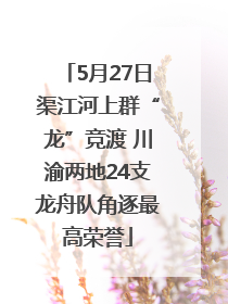 5月27日渠江河上群“龙”竞渡 川渝两地24支龙舟队角逐最高荣誉