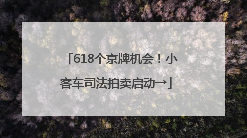 618个京牌机会！小客车司法拍卖启动→