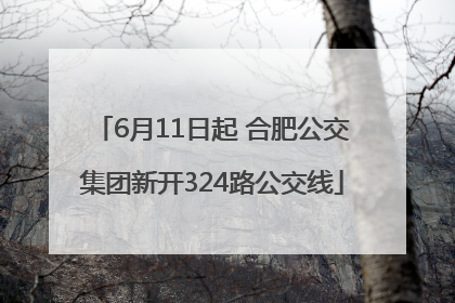 6月11日起 合肥公交集团新开324路公交线