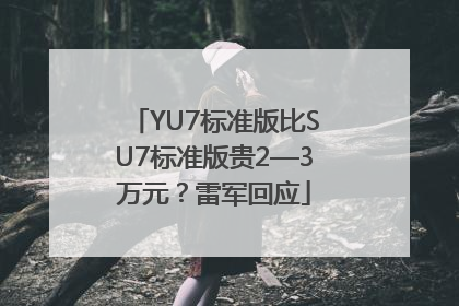 YU7标准版比SU7标准版贵2—3万元？雷军回应